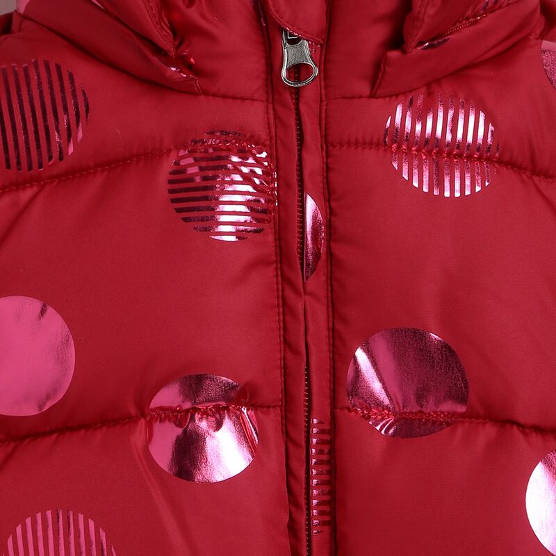 Girls Pink Striped Jacket with Detachable Hood image number null